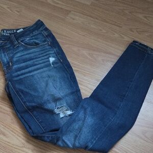 American Eagle Outfitters Women's Dark Blue Skinny Jeans